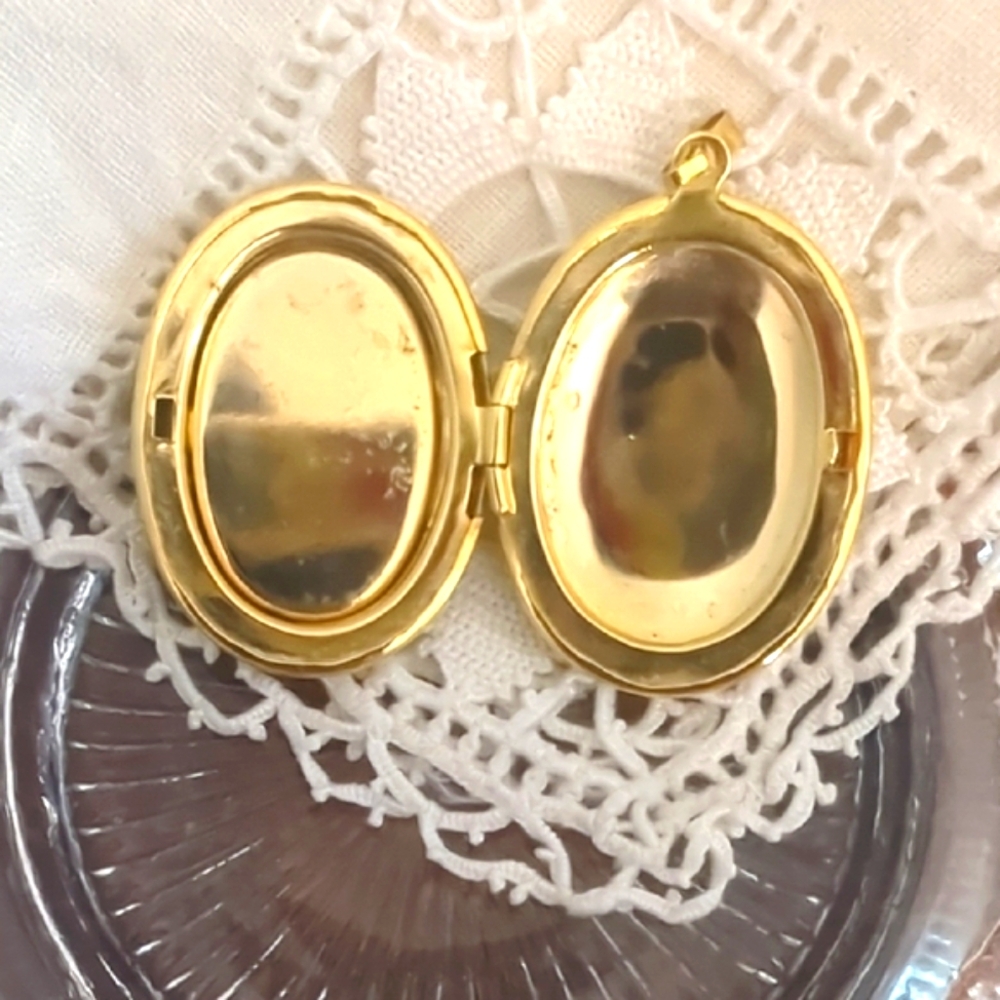 Vintage "Rare" Large Cloisonne Unicorn Enamelled Gold Tone Locket - Picture 2 of 5